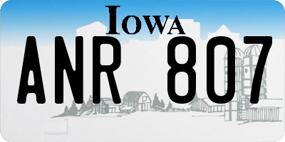 IA license plate ANR807