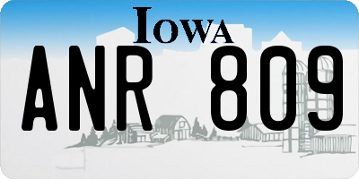 IA license plate ANR809