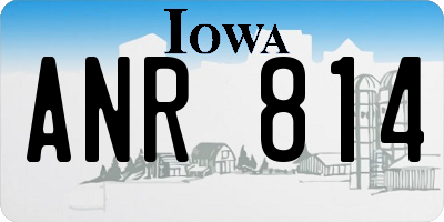 IA license plate ANR814