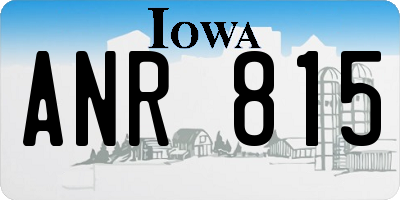 IA license plate ANR815
