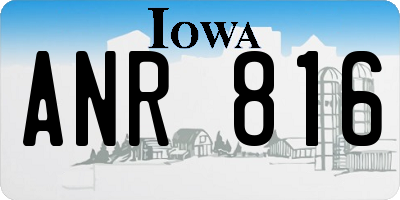 IA license plate ANR816