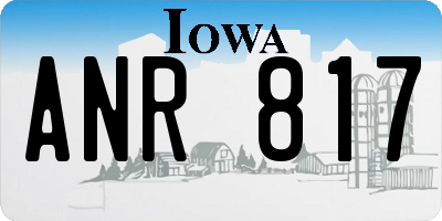 IA license plate ANR817