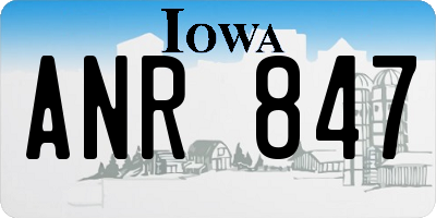 IA license plate ANR847