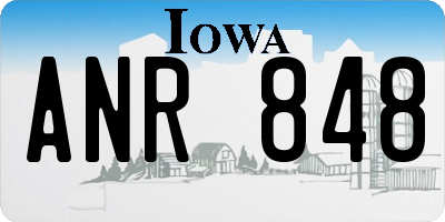 IA license plate ANR848