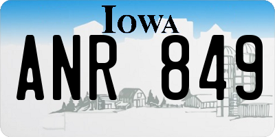 IA license plate ANR849