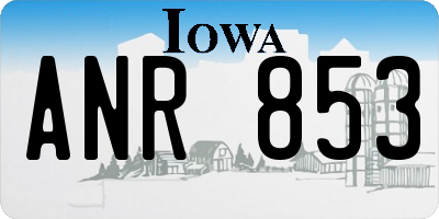 IA license plate ANR853