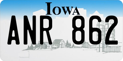 IA license plate ANR862