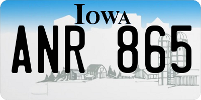 IA license plate ANR865