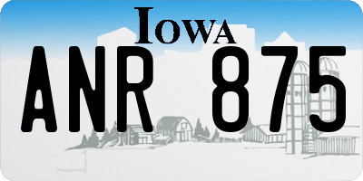 IA license plate ANR875