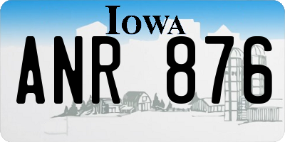 IA license plate ANR876