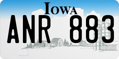 IA license plate ANR883