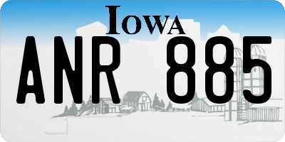 IA license plate ANR885