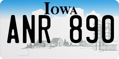 IA license plate ANR890