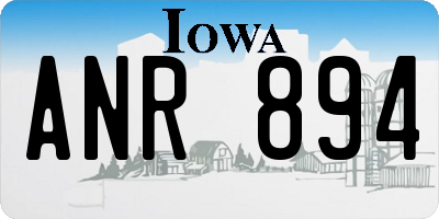 IA license plate ANR894