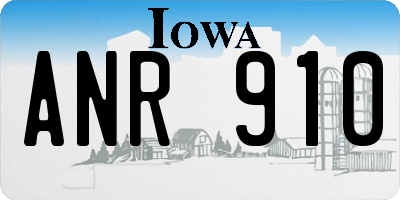 IA license plate ANR910
