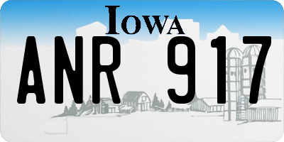 IA license plate ANR917