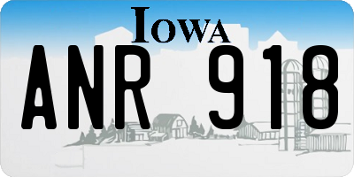 IA license plate ANR918