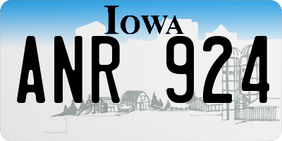 IA license plate ANR924