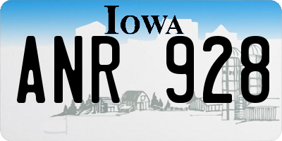 IA license plate ANR928