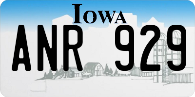IA license plate ANR929