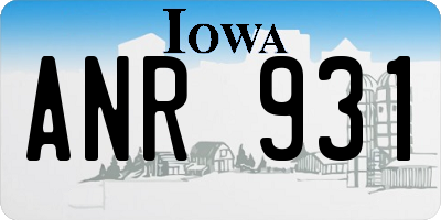 IA license plate ANR931
