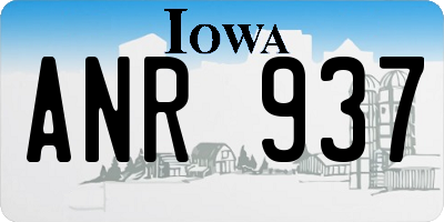 IA license plate ANR937