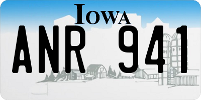 IA license plate ANR941