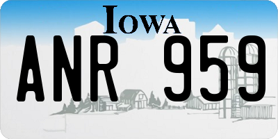 IA license plate ANR959