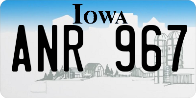 IA license plate ANR967