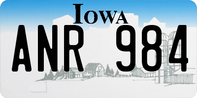 IA license plate ANR984