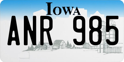 IA license plate ANR985