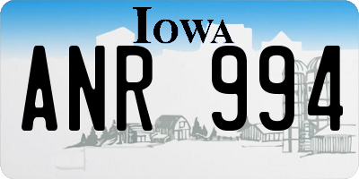 IA license plate ANR994