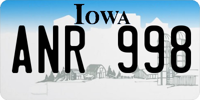IA license plate ANR998