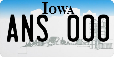 IA license plate ANS000