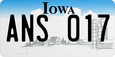 IA license plate ANS017