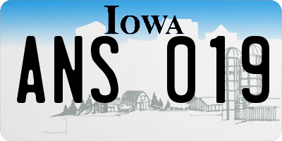 IA license plate ANS019