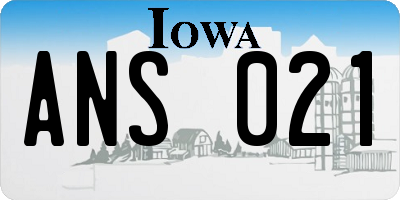 IA license plate ANS021