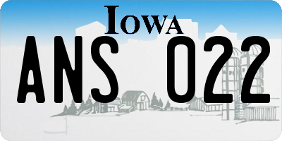 IA license plate ANS022