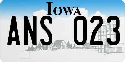IA license plate ANS023