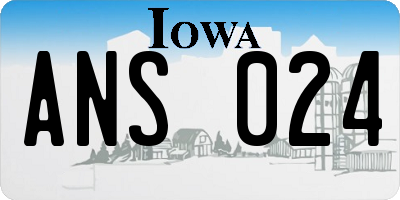 IA license plate ANS024
