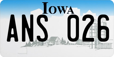 IA license plate ANS026