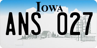 IA license plate ANS027