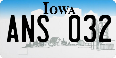 IA license plate ANS032