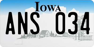 IA license plate ANS034