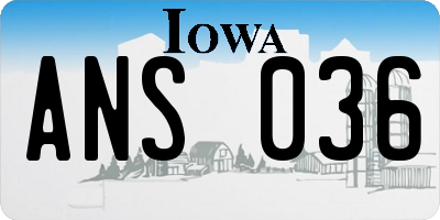 IA license plate ANS036