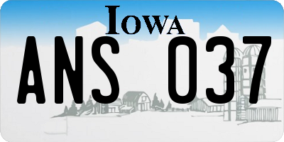 IA license plate ANS037
