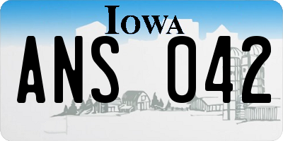 IA license plate ANS042