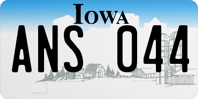 IA license plate ANS044