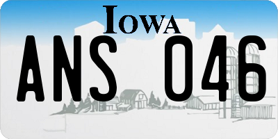 IA license plate ANS046
