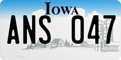 IA license plate ANS047
